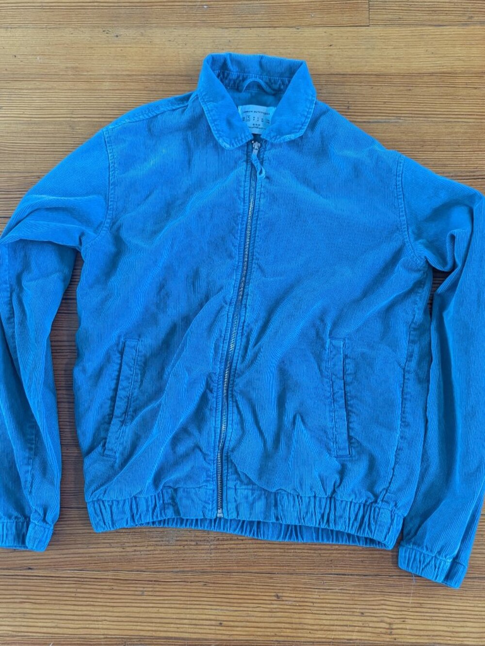 Urban Outfitters Corduroy Harrington Jacket - Vintage Style Blue Zip Up S